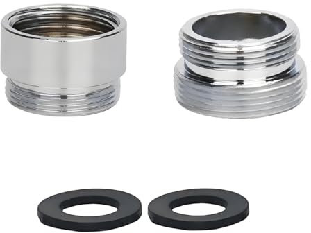 FRYSKYO Adaptateur D'aérateur De Robinet en Laiton, Connecteur Fileté Argenté 1/2 À M20, Adapté Aux Robinets De Douche De Salle De Bain, Connecteur Femelle, Raccords en Cuivre