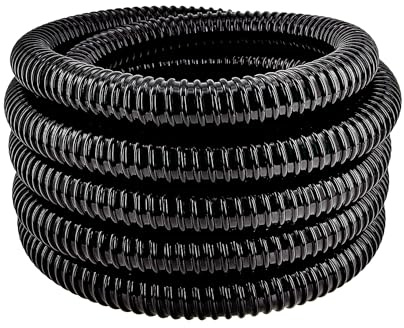 LONGRUNNEW 25 mm Schlauch Saugschlauch Spiral PVC Teichschlauch Einfache Installation und Verdeckung für Teiche, Wasserspiele, Gartenteiche Wasserfälle Filter und Mehr (Ø 25mm x 6,2Meter)