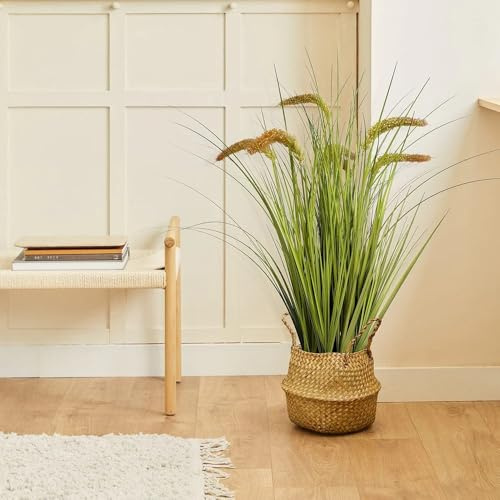 BLAINE Planta Artificial de Gramínea Pennisetum 90 cm Decoración de Interiores y Terrazas con Aspecto Hiperrealista Que No Necesita Mantenimiento