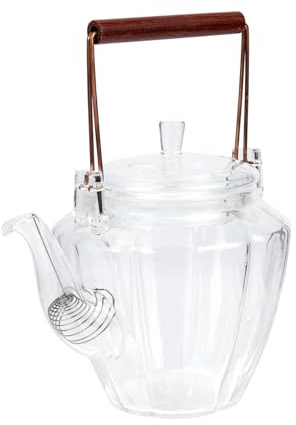 Toyvian Théière Verre à Motif Bouilloire de Table Résistante à Haute Température Théière Chinoise pour Infusion Maison