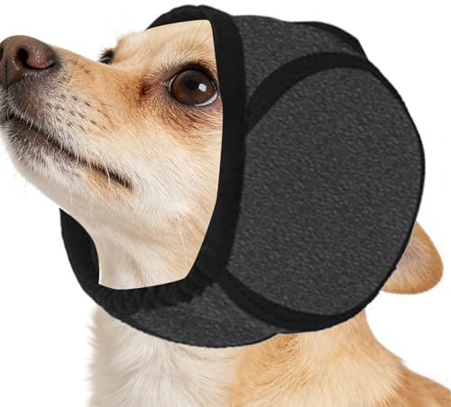 Hunde Ohrenschützer, Geräuschreduzierend & Warm, Verstellbare Ohrenschützer für Kleine Hunde wie Chihuahua & Französische Bulldogge, Winter Accessoire mit Weichem Material