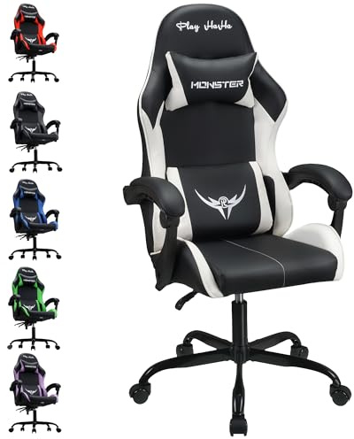 play haha Ergonomic Gaming Chair for Adults,High-Back Racing Style,150kg Capacity,High Density Foam,Faux leather,for gaming home or office use Desk chair