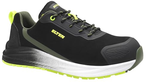 ELTEN Leevi XXNF Black-Lime Low ESD S3S | Sicherheitsschuhe für Damen & Herren, Carbonkappe, leicht, atmungsaktiv