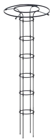 Rankhilfe Schirmform aus Metall für Kletterpflanzen, Stabiler Garten Obelisk für Rosen Clematis & Efeu, Vertikales Rankgitter Turm Wetterfest, Blumensäule für Outdoor Garten & Terrasse, Schwarz