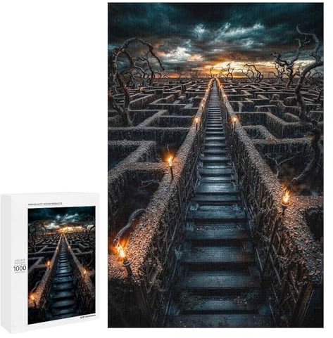 Puzzles 1000 PCS Für Erwachsene Stone Maze at Sunset Puzzles Für Erwachsene Familienspiele Handgeschwindigkeitsrennen Geschenke Für Freunde Und Familie 1000 PCS