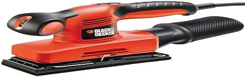 BLACK+DECKER 240 W Orbital Sander Power Tool 1/3 Sheet with Kitbox, KA320EKA-GB