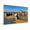 Premium Textil-Leinwand 120 x 80 cm Quer-Format Seebrücke Ahlbeck in der Abendsonne | Wandbild, HD-Bild auf Keilrahmen, Fertigbild auf hochwertigem Vlies, Leinwanddruck von Sascha Ferrari