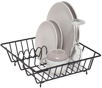 simplywire – Escurreplatos Cuadrado – Bandeja de Secado de Platos – Negro