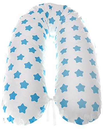 EMI&SAM Stillkissen 190cm Bezug Lagerungkissen Stillkissenbezug Ersatzbezug 190 cm (9. Laubkuchen Blau)