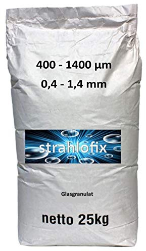 25 kg Strahlmittel Glasgranulat gebrochenes Glas (400-1400 µm)