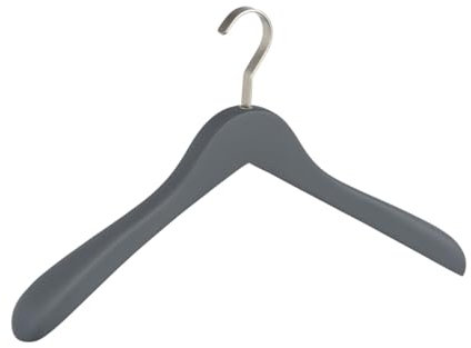 WENKO Kleiderbügel New York Grau Holz - Jackenbügel, Garderobenbügel, Holz, 44.5 x 25 x 4.6 cm, Grau