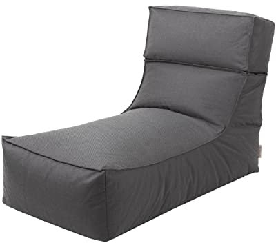blomus Outdoor Lounger Stay | Relaxliege Wasserabweisend | Farbe Coal | 120L x 60B x 40H cm | Sitzsack Schnelltrocknend | Liege wetterfestes Textil