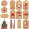 yeestone Weihnachten, 100Stk yeestone Kraftpapier Weihnachtsanhänger, Umweltfreundlich Anhänger Etiketten mit Jute-Schnur und Rot und Weiß Bindfäden für Geschenke (in 10 Stilen)