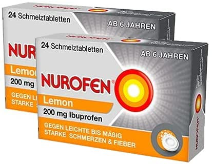 Doppelpack NUROFEN 200 mg Schmelztabletten Lemon - Bei leichten bis mäßig starken Schmerzen & Fieber- Ab 6 Jahren - 2 x 24 Stück