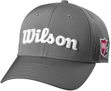 Wilson Kappe, W/S Performance Mesh Cap, Mit atmungsaktivem Netzmaterial, Golf-Zubehör für Herren, Grau