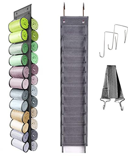 DQZSY 24-Taschen Yoga Leggings Organizer - Platzsparende Aufbewahrung für Shirts, Jeans und Socken - Praktischer Hänge-Organizer aus faltbarem Vliesstoff für Zuhause und Schlafzimmer - Grau