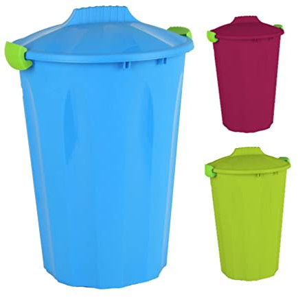 Spetebo Universal Maxitonne aus Kunststoff - 23 Liter - Allzweck Tonne mit Deckel farblich sortiert - Garten Mülltonne Regentonne mit Klickverschluss Abfalleimer Mülleimer