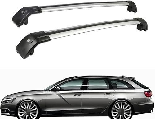 2 StüCk Auto Dachträger für Audi A6 Avant Estate C7 2012-2017, Eloxiertem Aluminium Fahrradträger Dachboxen Offener Dachreling Dachgepäckablage
