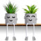 Duscdesp Artificial Potted Plant Set of 2 Cute Fake Succulent Plant with Hanging Leg artificial plants indoor Succulents Plants Decor for Home Office desk Bookshelf Bathroom desk decor (smile)