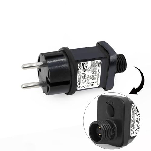 CZJUTAI LED Trafo IP44 Netzteil für Weihnachtsbeleuchtung mit Stecker - EU Stecker (Schraubsockel - Schalt-Modus - EL/FC31V3.6W)