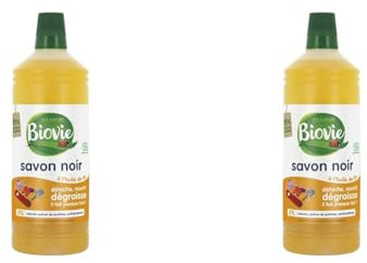 Biovie - Savon noir liquide, à l'huile de lin 1l (Lot de 2)