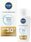 NIVEA Sun Derma Skin Clear Sonnencreme für das Gesicht, LSF 50+, 40 ml, Sonnenschutz für das Gesicht mit Anti-Unvollkommenheiten-Komplex + Niacinamid, Gesichtscreme LSF 50+ in ultra-leichtem Fluid