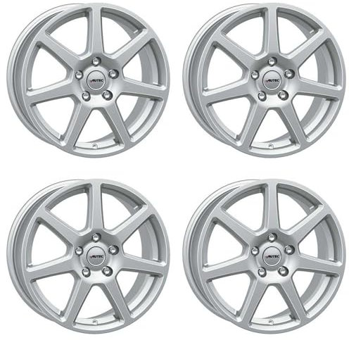 4x AUTEC Felgen Alufelgen TALLIN ECE 8.0x18 ET44 5x112 Brillantsilber kompatibel mit VW Golf VII Golf VI Touran Golf V Golf VIII Passat Caddy T-Roc Ti
