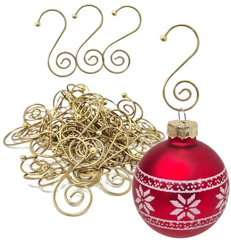 com-four® 50x Perchas de Bolas para Decoraciones de árboles de Navidad - Perchas para Bolas de árboles de Navidad Bolas de Navidad
