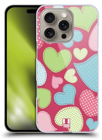 Head Case Designs Stitches Heart Pattern Hard Back Case Compatible With Apple iPhone 16 Pro