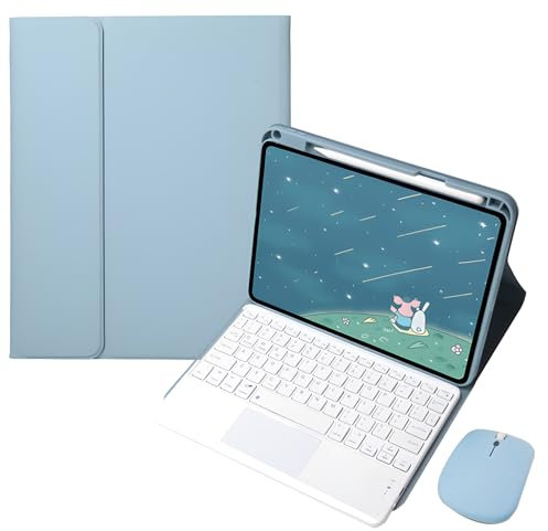 Custodia con Tastiera per Huawei Matepad SE 11 2024 con Portapenne, Tastiera Rimovibile, Tastiera Ricaricabile, Tablet Mouse,Blu