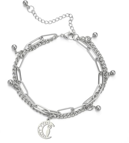 unift Bracciali Della Dea Mezzaluna per Donne e Uomini Acciaio Inossidabile Mezzaluna Pagana con Ecate Bracciale Della dea Della Fertilità di Marzo Gioielli Wicca