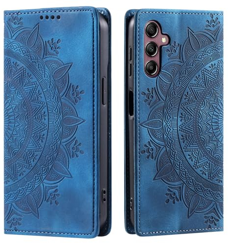CASEONJAN Coque pour Samsung Galaxy A56 5G, Premium Étui Housse en Cuir PU de Protection avec [Porte Cartes], Clapet Folio Portefeuille pour Samsung A56 5G (Vintage Bleu)