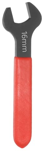 sourcing map Single Open End Wrench,16mm Metric,15 Degree Offset Angle | U-Shaped Open Ended Spanner Small Flat Head Blackening Wrench w/ Red Shank,for Automotive Repair Furniture Assembly