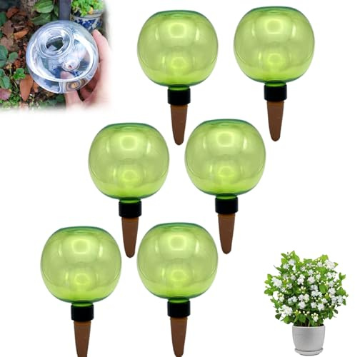Genérico Globos de Riego Automático para Plantas 500ml, Globos De Riego De Plantas,Bolas de Autorriego con Cono de Goteo, Dispensador de Agua de Plástico y Cerámica para Macetas Interior y Exterior