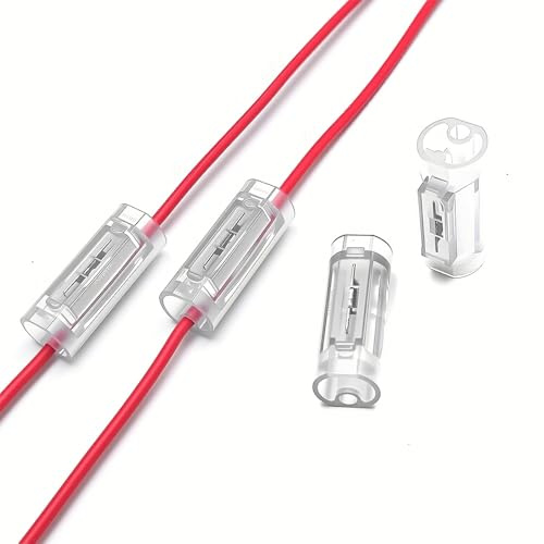 1-poliger Kabelverbinder 10 Stück – Lötfreier Schnellverbinder für 18–20 AWG (0,5–0,75 mm²), Einzelader Draht-zu-Draht Verbinder, Transparentes PC-Gehäuse, für KFZ- und Industrieverkabelung