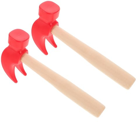 UPKOCH 2Pcs Wooden Hammer Simulation Maintenance Play Tool for Boys and Safe Educational Pretend Play Tool Set