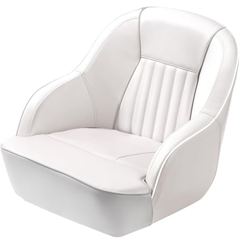 RBFGYIOP Sedile capitano ergonomico per barca pontoon - Imbottitura spessa, rivestimento in vinile marino impermeabile - Montaggio facile, comfort superiore - Ideale per pesca, turismo, motonautica -
