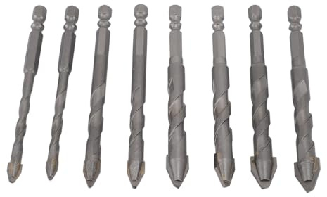 Semme Jeu de 8 Forets Excentriques Haute Résistance, Tête Oblique Multifonctionnelle à Tige Hexagonale en Carbure pour le Bois, le Métal et le Plastique