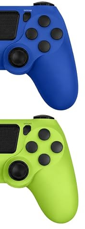 Satevol 2 Pack Controller Wireless, Controller di gioco compatibile con P4/Pro/Slim/PC,Gamepad Joystick per P4 con Pulsante Turbo/Posteriore/Doppia Vibrazione/6 Assi Giroscopio
