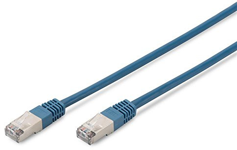 DIGITUS LAN Kabel Cat 5e - 0,5m - RJ45 Netzwerkkabel - SF/UTP Geschirmt - Kompatibel zu Cat-6 & Cat-6A - Blau