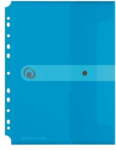 Herlitz 11292943 Dokumententasche A4 zum Abheften, PP-Folie, 6-er Packung, transparent blau