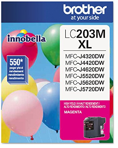 Brother Printer LC203M High Yield Ink Cartridge, Magenta, 550