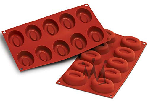 silikomart SF084 Professionelle Silikonform, 300 x 175 mm, Medium Oval Savarin