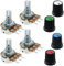 4 x 500K Log Logarithmic Potentiometer Pot with Coloured Knob