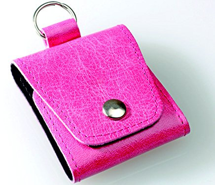 Homöpathsiche Taschenapotheke Notfalletui 4 Schlaufen/Gläser Leder pink mit Braungläsern (UV-Schutz) und Etiketten