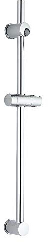 Kibath 401143 ZUB Duschschienensatz, Maneral, Rohrdurchmesser 25 mm Aus Edelstahl, Befestigungswinkel und Schieber aus ABS, Chromglanz