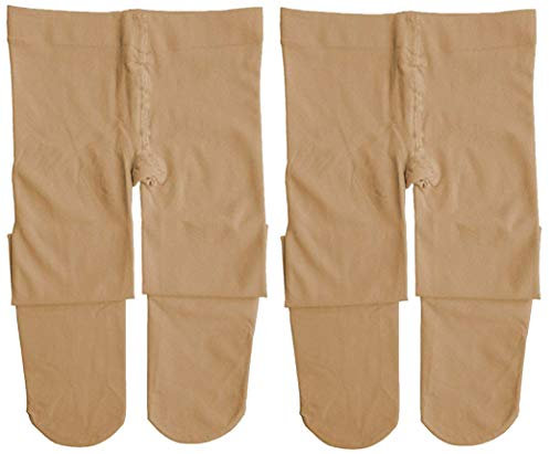 Dancina Mädchen Ballett Strumpfhose Ultra-Stretch Mikrofaser L (146-164) Caramel x2