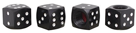 TOMALL Rad Ventilkappen für Fahrzeug Aluminiumlegierung Würfel Style Schwarz 4tlg