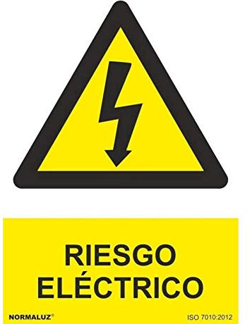 Normaluz Pegatina Riesgo Electrico 10x15cm – Señalización Adhesiva de Seguridad en Vinilo | Pegatinas Vinilo Resistentes | Señalizaciones de Seguridad para Cuadro Eléctrico