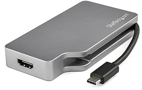 StarTech.com USB C Multiport Adapter - Space Gray - USB-C zu VGA / DVI / HDMI / mDP - 4K USB C Adapter - USB C auf HDMI Adapter